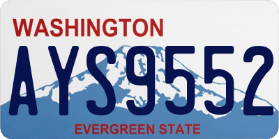 WA license plate AYS9552