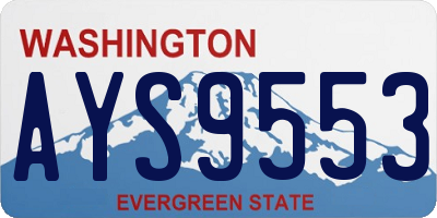 WA license plate AYS9553