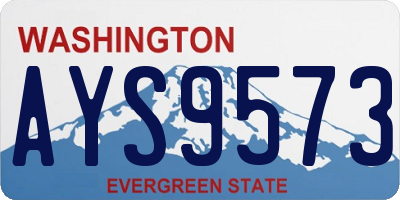 WA license plate AYS9573