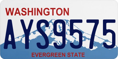 WA license plate AYS9575