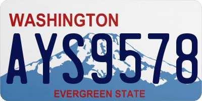 WA license plate AYS9578