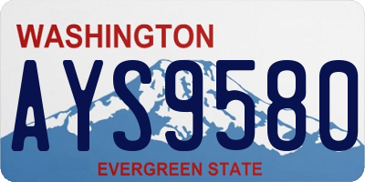 WA license plate AYS9580