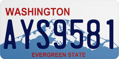 WA license plate AYS9581