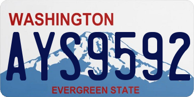 WA license plate AYS9592