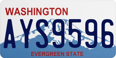 WA license plate AYS9596