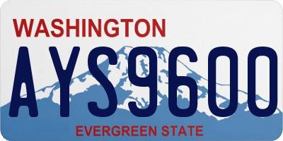 WA license plate AYS9600