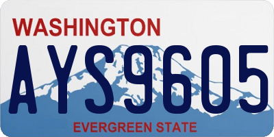 WA license plate AYS9605