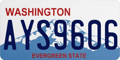 WA license plate AYS9606