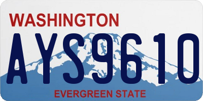 WA license plate AYS9610