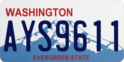 WA license plate AYS9611