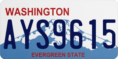 WA license plate AYS9615
