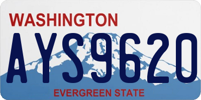 WA license plate AYS9620