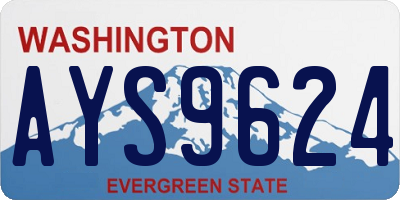 WA license plate AYS9624