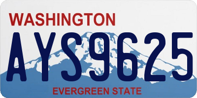 WA license plate AYS9625