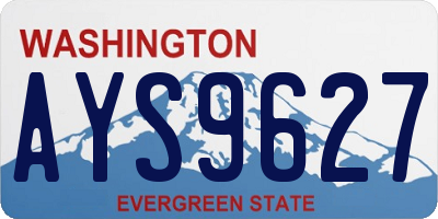 WA license plate AYS9627