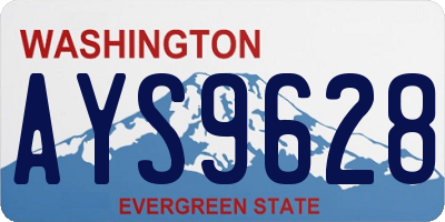 WA license plate AYS9628