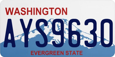 WA license plate AYS9630