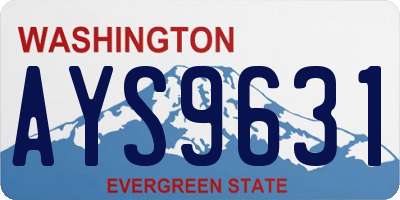 WA license plate AYS9631