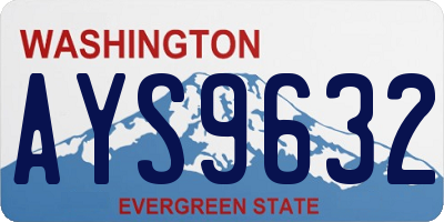 WA license plate AYS9632