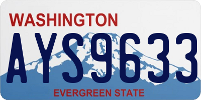 WA license plate AYS9633