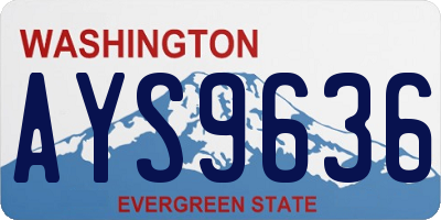 WA license plate AYS9636