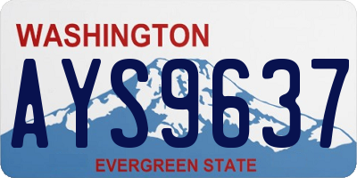 WA license plate AYS9637