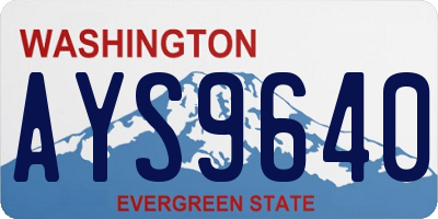 WA license plate AYS9640