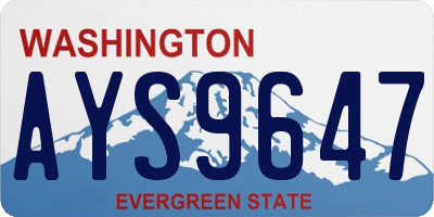 WA license plate AYS9647