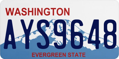 WA license plate AYS9648