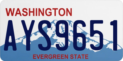 WA license plate AYS9651