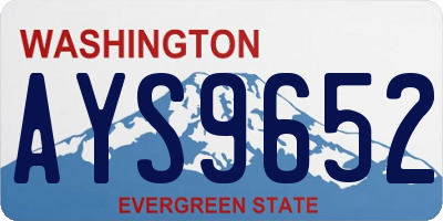 WA license plate AYS9652