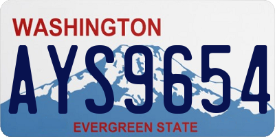 WA license plate AYS9654