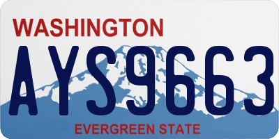 WA license plate AYS9663