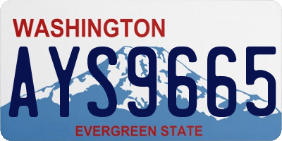 WA license plate AYS9665