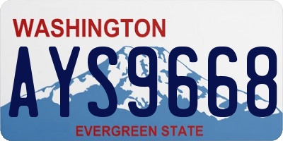 WA license plate AYS9668
