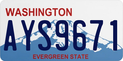 WA license plate AYS9671