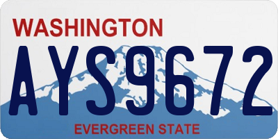 WA license plate AYS9672