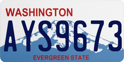 WA license plate AYS9673