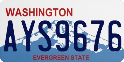 WA license plate AYS9676