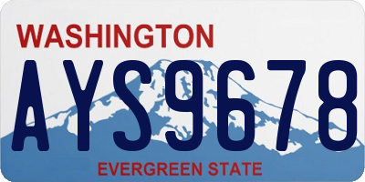 WA license plate AYS9678