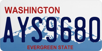 WA license plate AYS9680