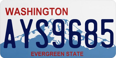 WA license plate AYS9685