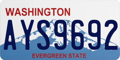 WA license plate AYS9692