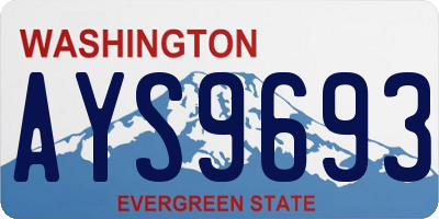 WA license plate AYS9693