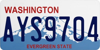 WA license plate AYS9704