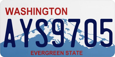 WA license plate AYS9705