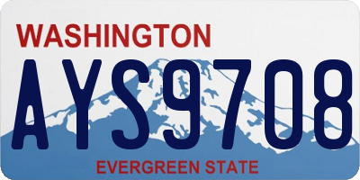 WA license plate AYS9708