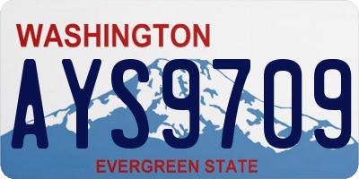 WA license plate AYS9709