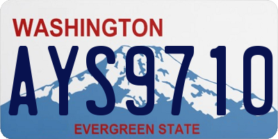 WA license plate AYS9710