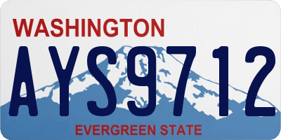 WA license plate AYS9712